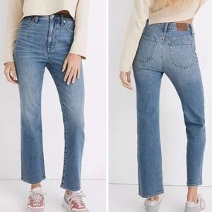 Madewell Women 25 Hemp Blend Enright Wash Denim High Rise Slim Demi-Boot Jeans